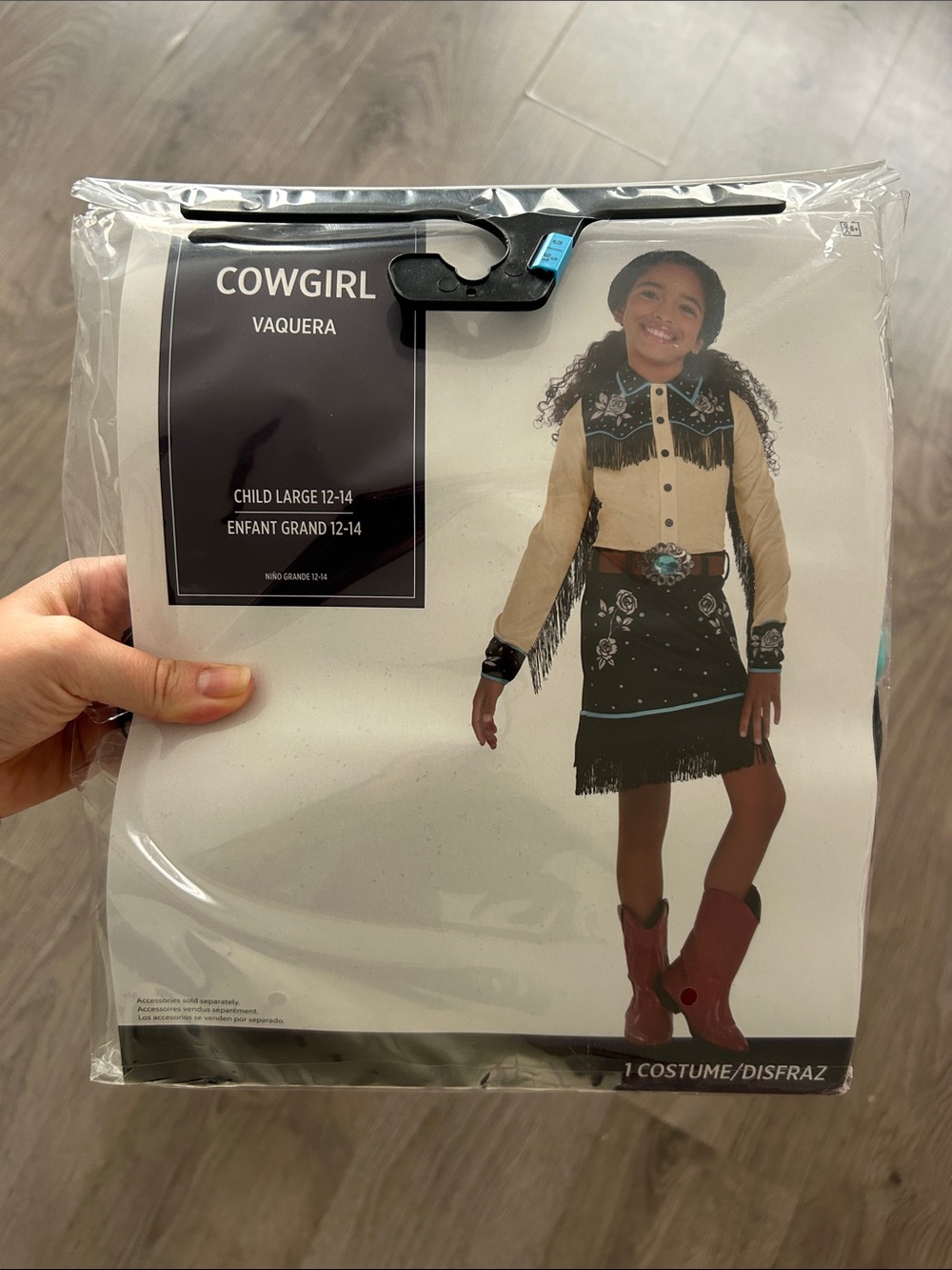 Cowgirl Costume for Kids - Tan and Black- 12/14 years old new!!